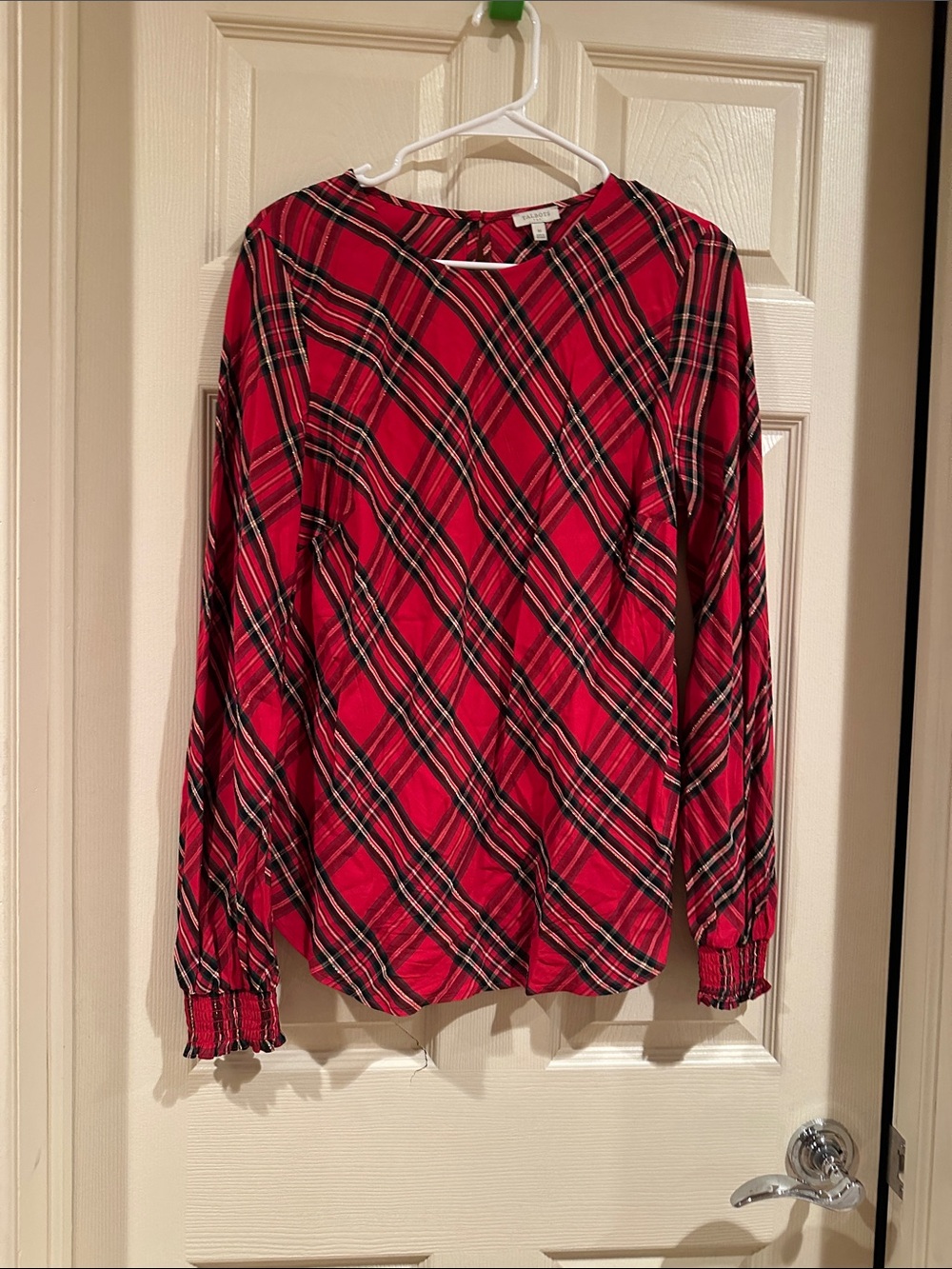Talbots Red Plaid Long-Sleeve Blouse